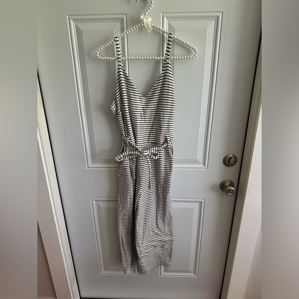 Monteau Black and White Striped Dress